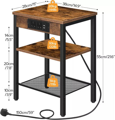 Aeroflux Slim Side Table with Built-in Charging Station