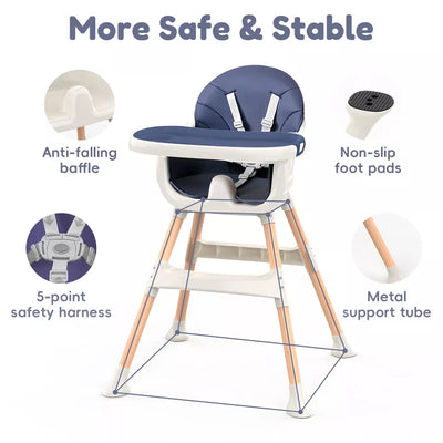 Aeroflux© Premium Baby Feeding High Chair – Adjustable, Safe & Convenient