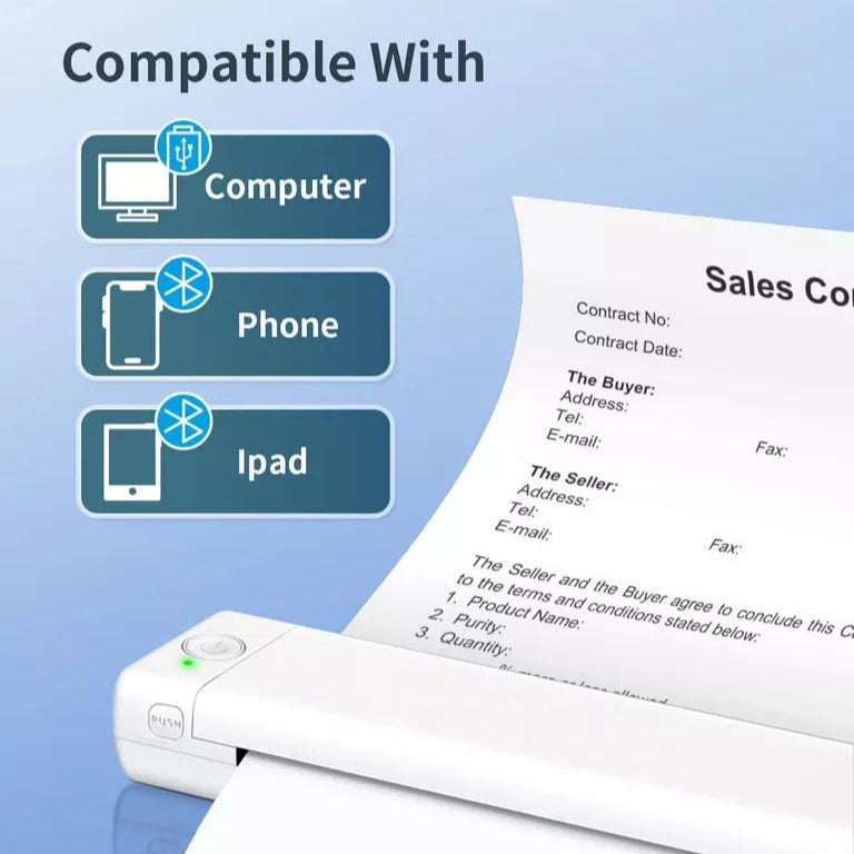 Aeroflux M08F Wireless Portable A4 Thermal Printer – Inkless, Effortless, On-the-Go