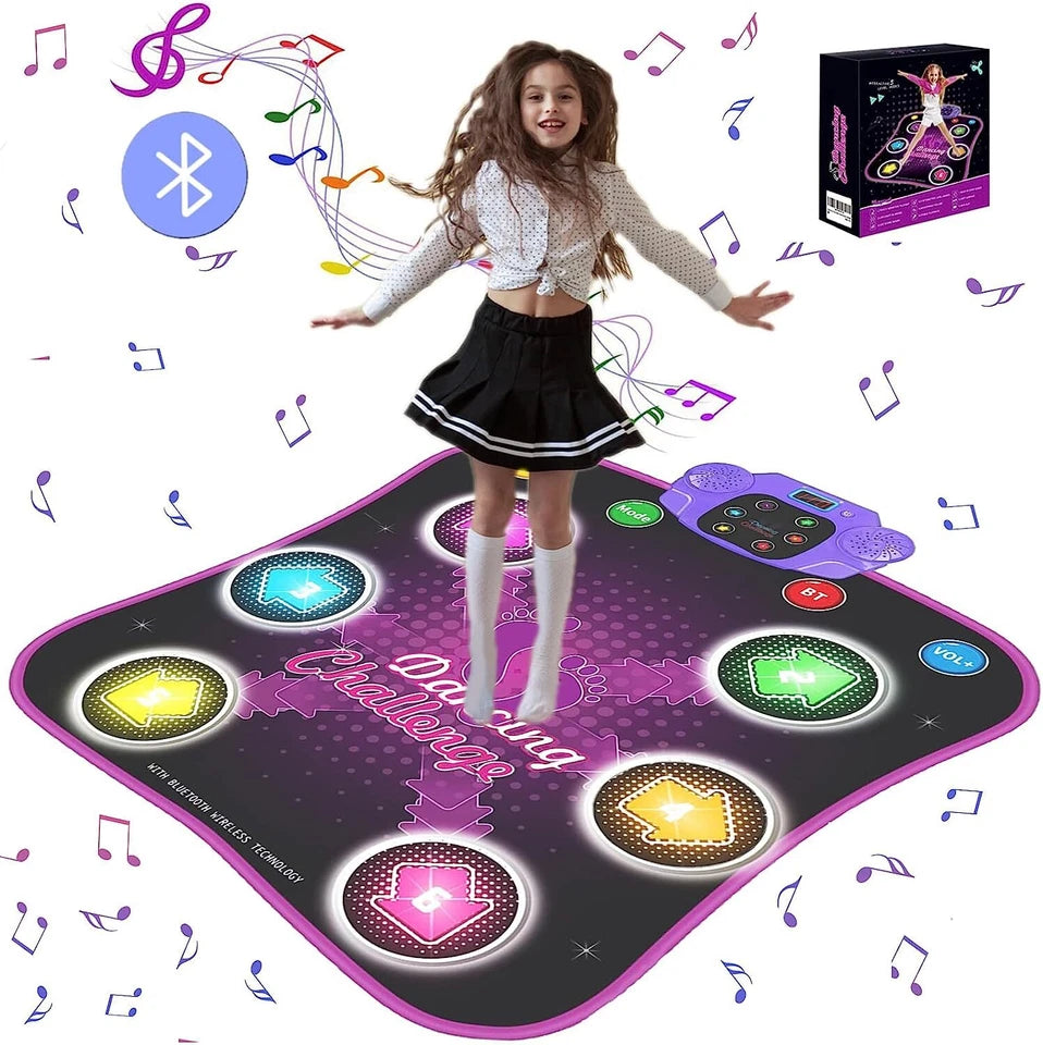 Aeroflux Bluetooth Dance Mat – LED Musical Play Pad for Kids (Ages 3–10)