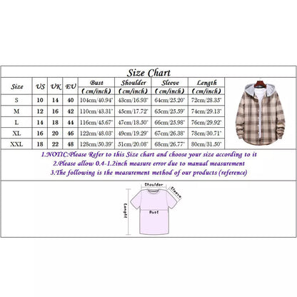 Aeroflux© Men's Hooded Flannel Shirt Jacket — Premium Plaid Style for Modern Men