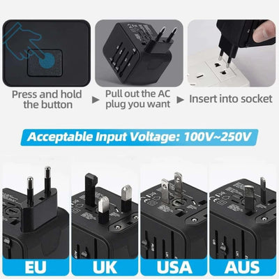 Aeroflux Universal Travel Adapter – Global Charging, Simplified