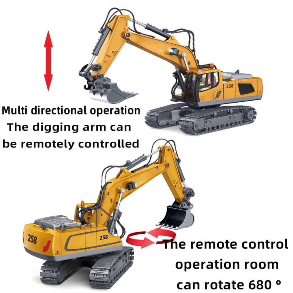 Aeroflux Remote Control RC Digger with Charger & Battery – Children’s RC Excavator Toy