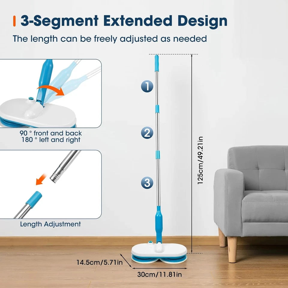 Aeroflux Cordless Electric Floor Mop – Rechargeable Scrubber, Sweeper, and Polisher