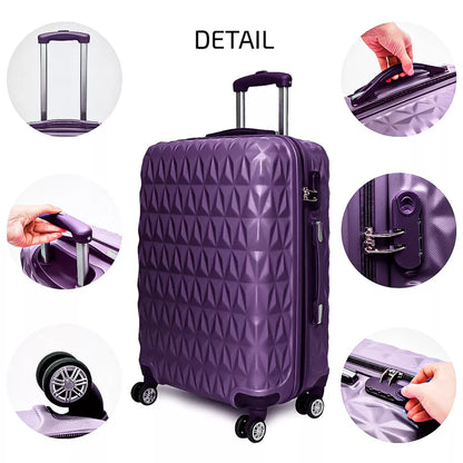 Aeroflux© Lightweight 4-Wheel ABS Hard Shell Travel Trolley Luggage (Medium 24")