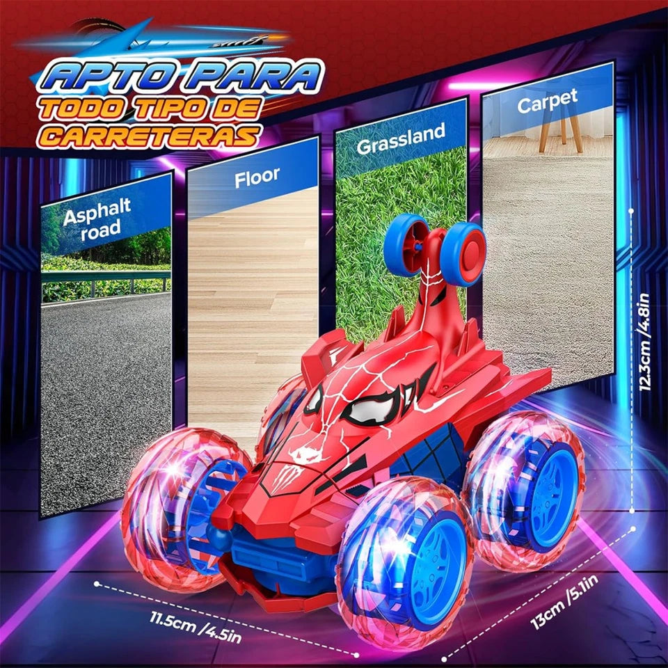 Aeroflux© Spider Stunt RC Car – 360° Drift, LED Lights & Rechargeable Power