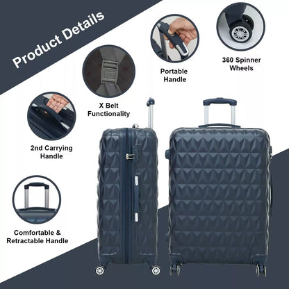 Aeroflux© Lightweight 4-Wheel ABS Hard Shell Travel Trolley Luggage (Medium 24")