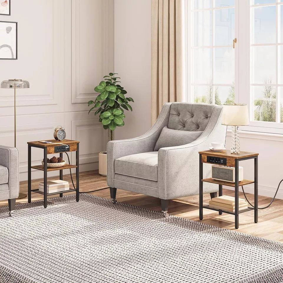 Aeroflux Slim Side Table with Built-in Charging Station