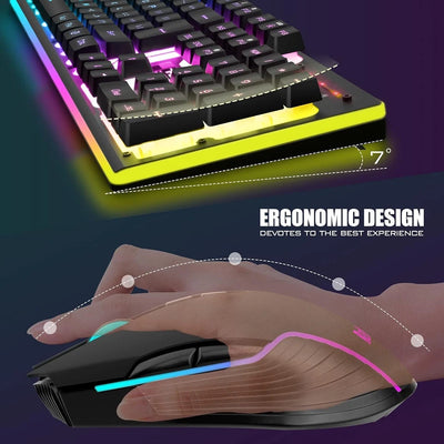 Aeroflux K10 Wireless Gaming Keyboard and Mouse Combo
