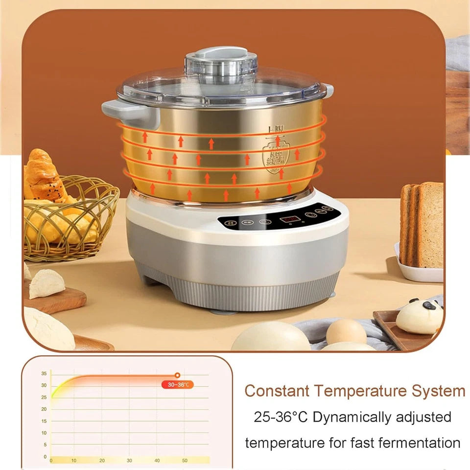 Aeroflux© Electric Dough Mixer: Precision Kneading with Built-In Dough Resting