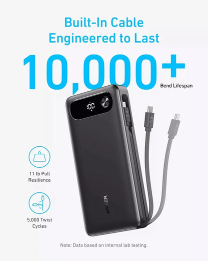 AeroFlux® 20,000mAh Ultra-Fast Charging Power Bank – Built-in USB-C Cable & 87W Max Output
