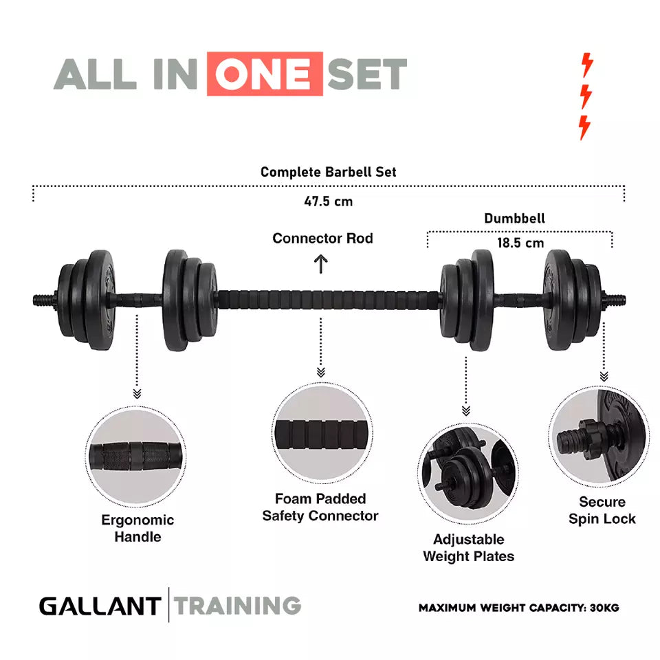 Aeroflux Adjustable Dumbbells & Barbell Set