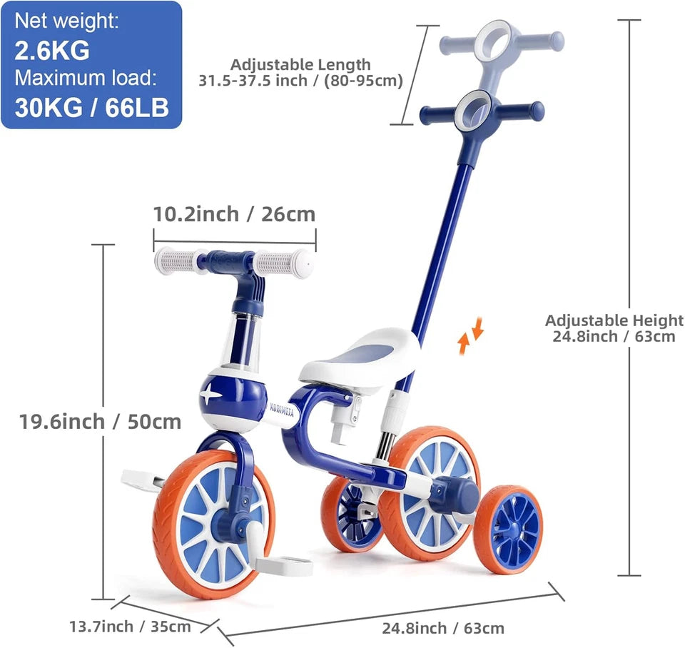 Aeroflux© 5-in-1 Balance Bike & Tricycle for Kids – Adjustable & Safe Design