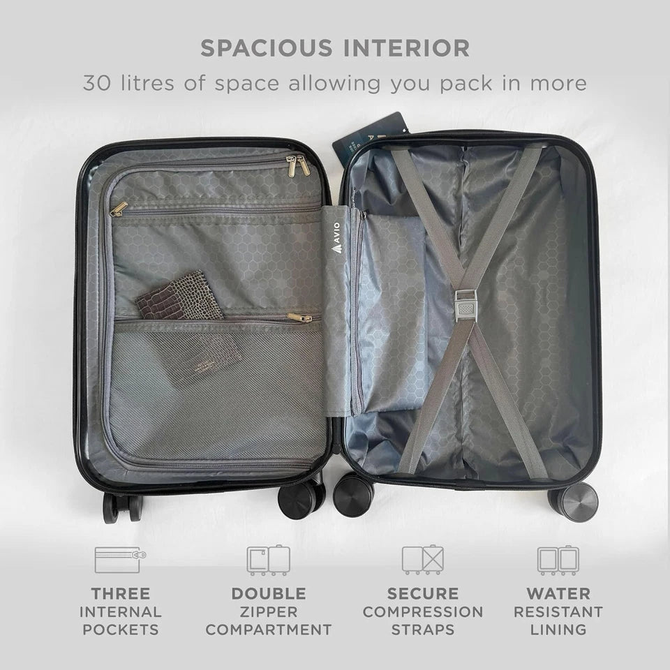 Aeroflux Cabin Suitcase – 45x36x20cm | Lightweight Hard Shell Spinner Luggage