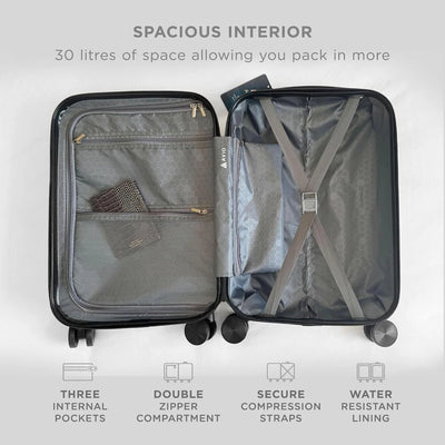 Aeroflux Cabin Suitcase – 45x36x20cm | Lightweight Hard Shell Spinner Luggage