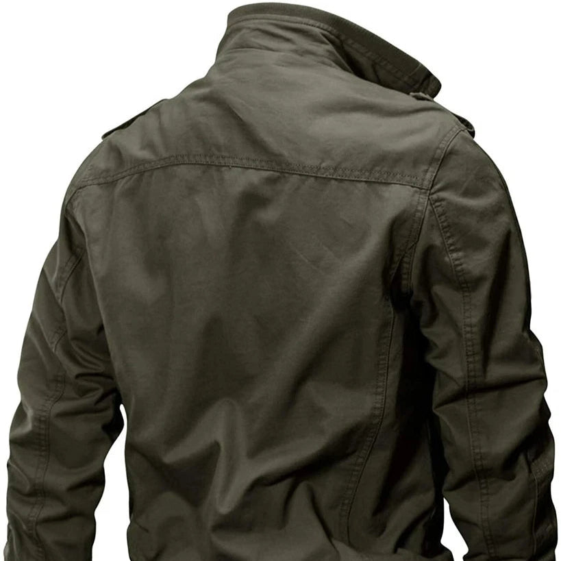 Aeroflux Men’s Cargo Military Tactical Jacket – Cotton Bomber Style Combat Coat