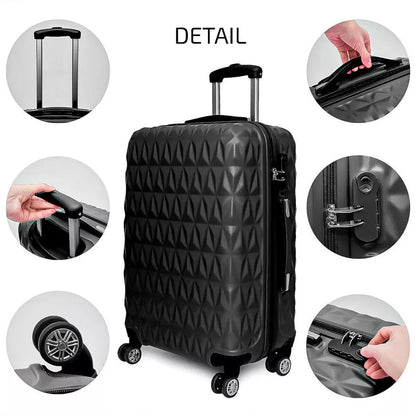 Aeroflux© Lightweight 4-Wheel ABS Hard Shell Travel Trolley Luggage (Medium 24")
