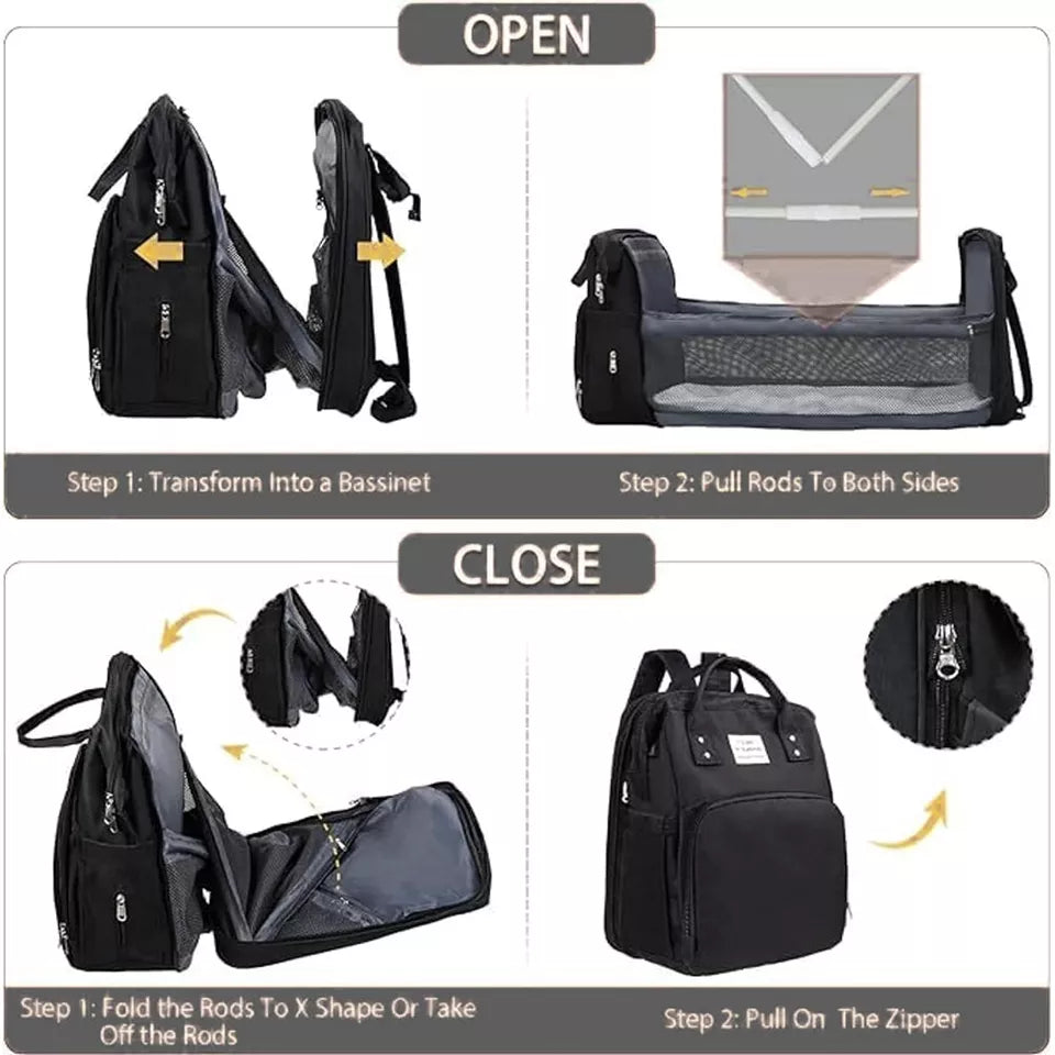 Aeroflux© UltraCare Nappy Backpack + Portable Changing Mat