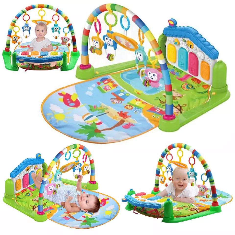 Aeroflux 3-in-1 Baby Piano Play Gym Mat – Kick & Play, Lay & Learn Activity Center for Infants (0–12 Months)