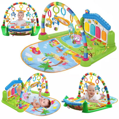 Aeroflux 3-in-1 Baby Piano Play Gym Mat – Kick & Play, Lay & Learn Activity Center for Infants (0–12 Months)