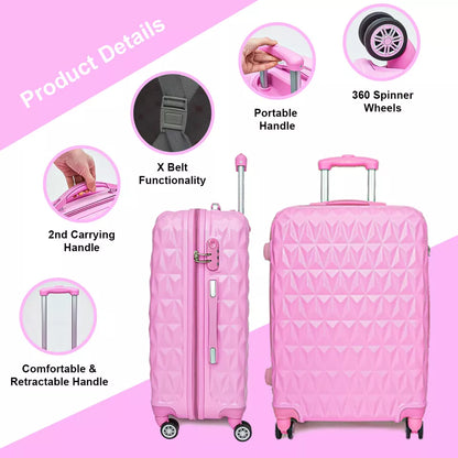 Aeroflux© Lightweight 4-Wheel ABS Hard Shell Travel Trolley Luggage (Medium 24")