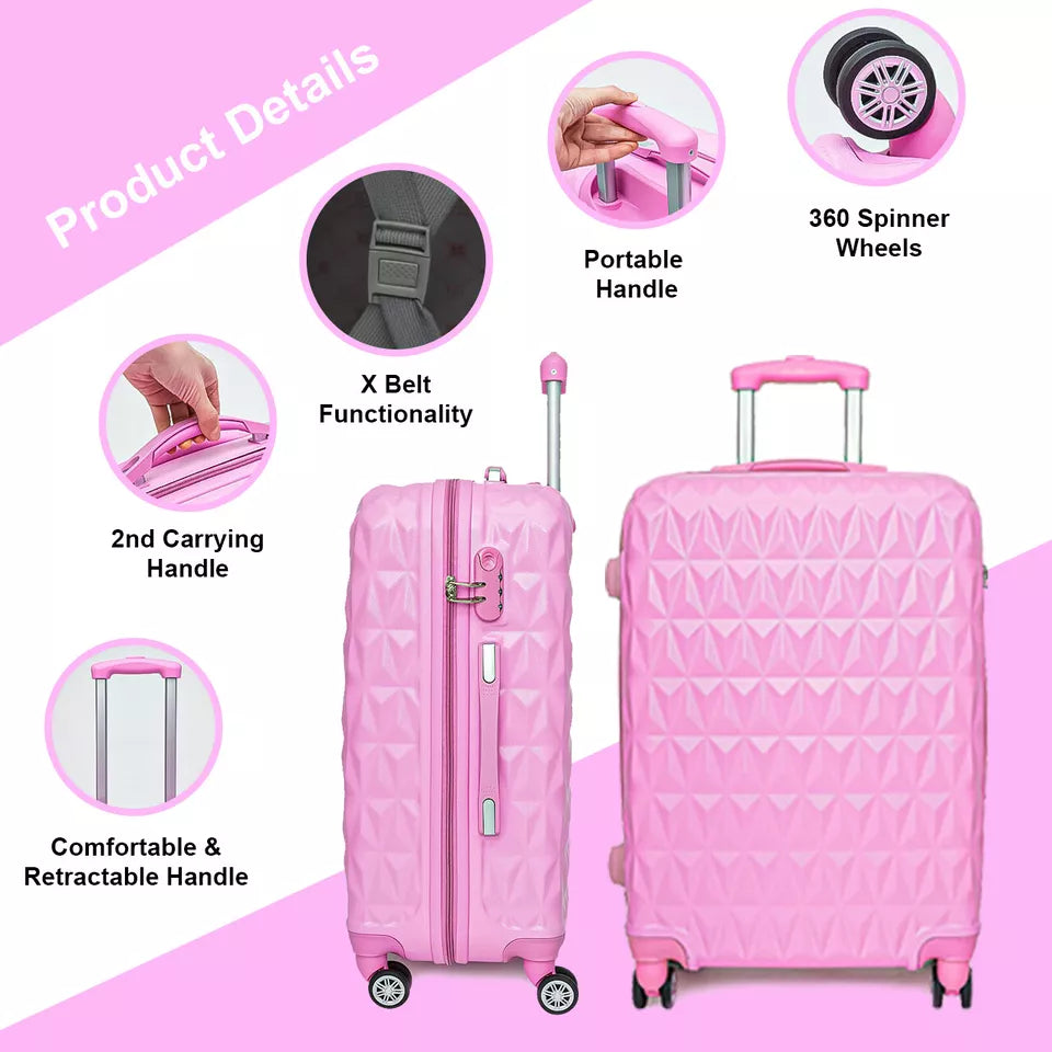 Aeroflux© Lightweight 4-Wheel ABS Hard Shell Travel Trolley Luggage (Medium 24")