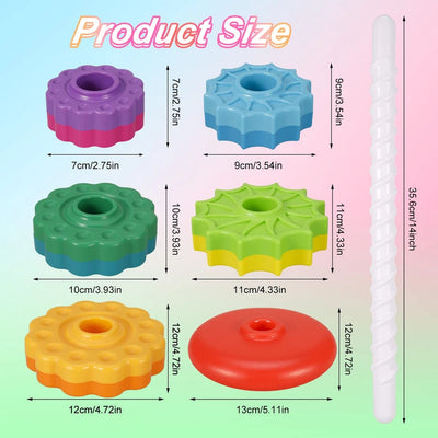 Aeroflux Baby Spinning Toy – Rainbow Stacking Sensory Spin Gears