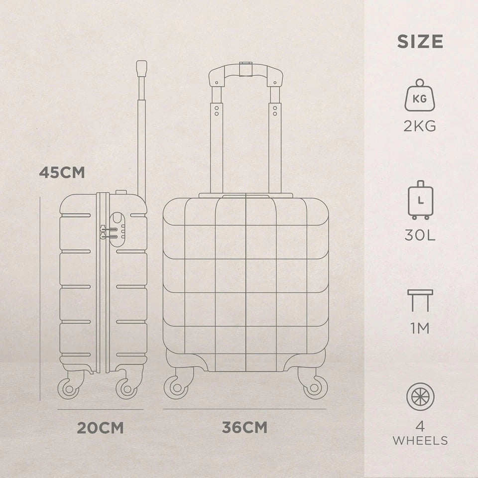 Aeroflux Cabin Suitcase – 45x36x20cm | Lightweight Hard Shell Spinner Luggage