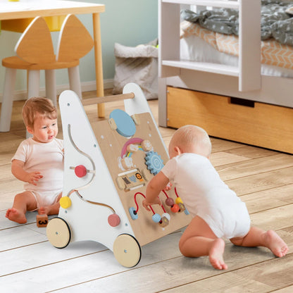 Aeroflux® Premium Wooden Baby Walker – 10-in-1 Learning Activity Center