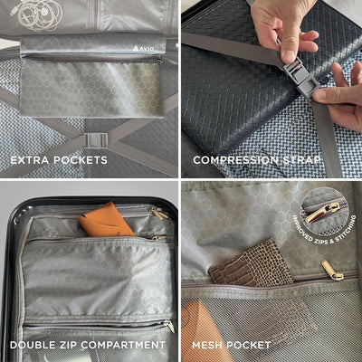 Aeroflux Cabin Suitcase – 45x36x20cm | Lightweight Hard Shell Spinner Luggage