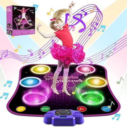 Aeroflux Bluetooth Dance Mat – LED Musical Play Pad for Kids (Ages 3–10)