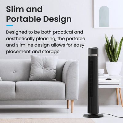 AeroFlux 40" Bladeless Tower Fan – Smooth, Silent, Smart Cooling