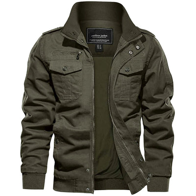 Aeroflux Men’s Cargo Military Tactical Jacket – Cotton Bomber Style Combat Coat