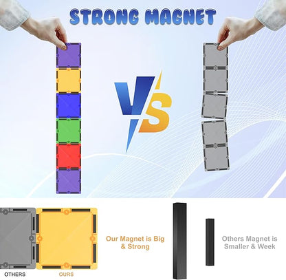 Theroflex© Magnetic Building Tiles - 64 Pcs or 119 Pcs - STEM Blocks