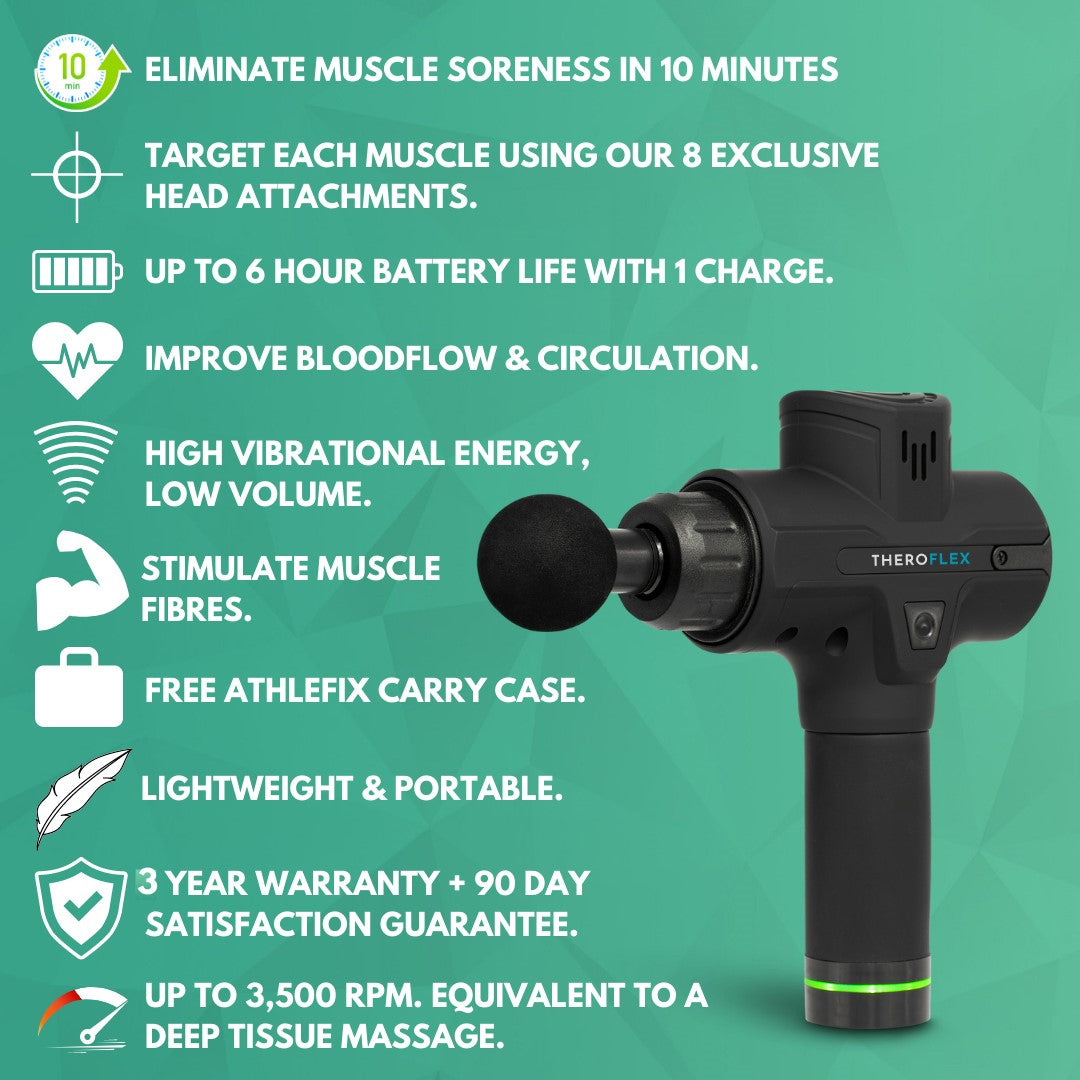 Aeroflux© Premium Muscle Massage Pro Gun: Free Travel Case + 1 Year Warranty Worth £30