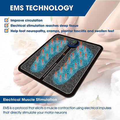 Aeroflux© EMS Foot Reflexology Massager for Feet Circulation: 6 Modes & 9 Intensities